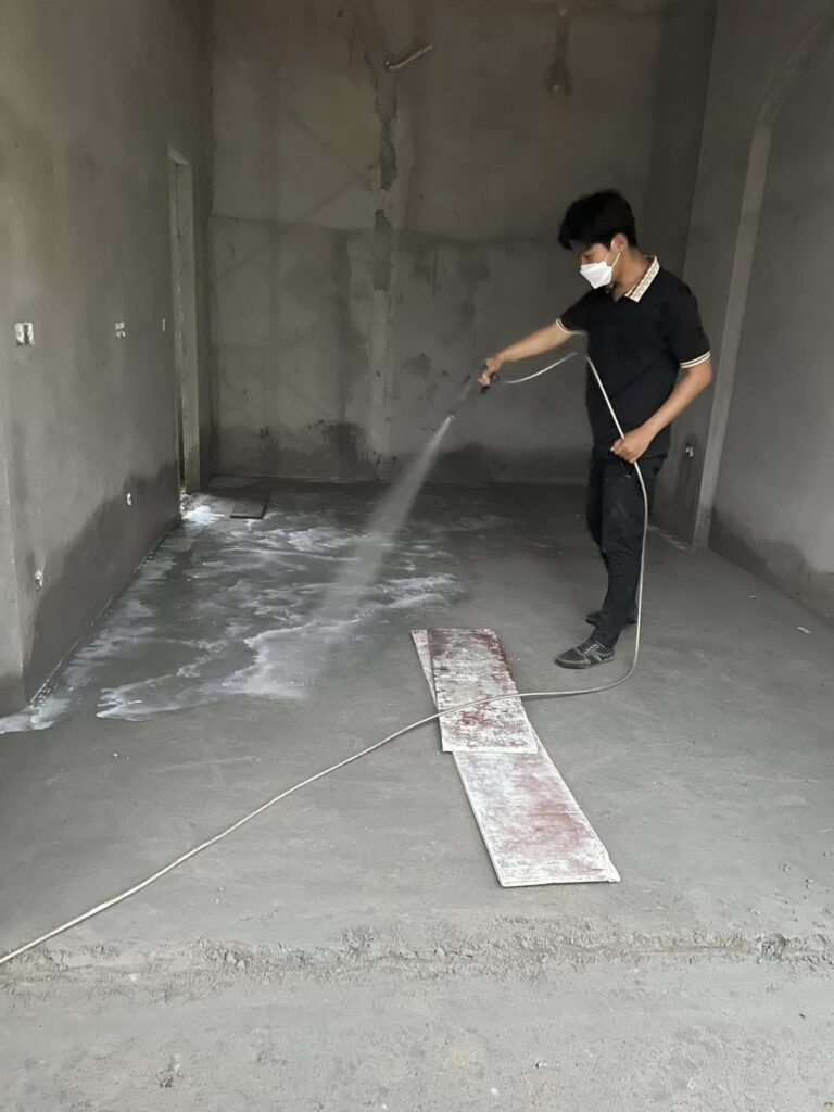 Phun phòng chống sau khi đổ nền